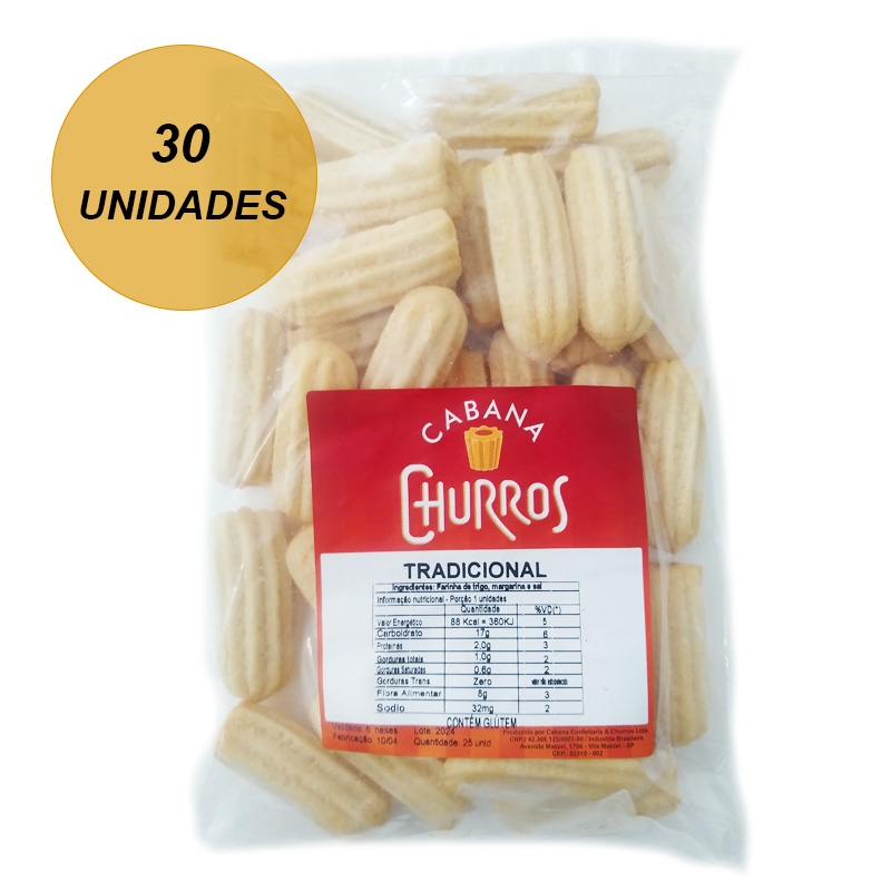Foto Churros Tradicional - 6 cm ( 1 pacotes com 30 unidades )