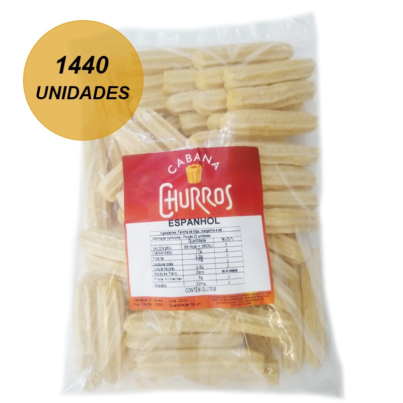 Foto Churros Espanhol - pequeno ( 18 pacotes com 80 unidades cada)